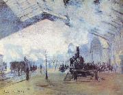 Claude Monet Saint Lazare Train Station painting